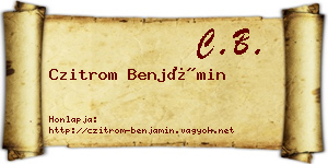 Czitrom Benjámin névjegykártya